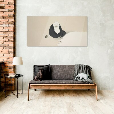 A quiet moment in a monochromatic space Wall art on glass