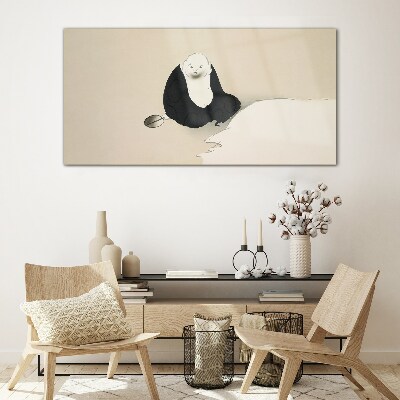 A quiet moment in a monochromatic space Wall art on glass
