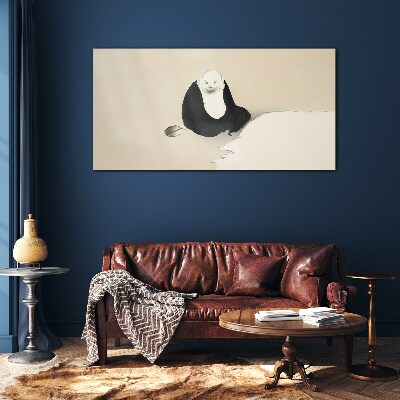 A quiet moment in a monochromatic space Wall art on glass