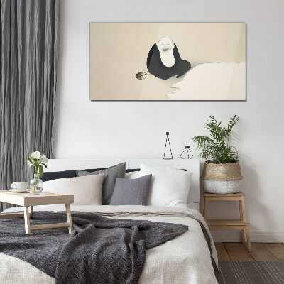 A quiet moment in a monochromatic space Wall art on glass