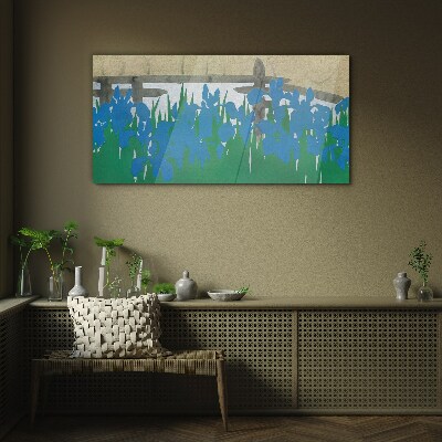 Abstract flowers Glass Wall Art