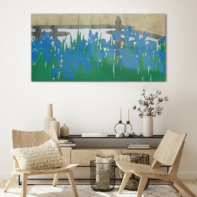 Abstract flowers Glass Wall Art