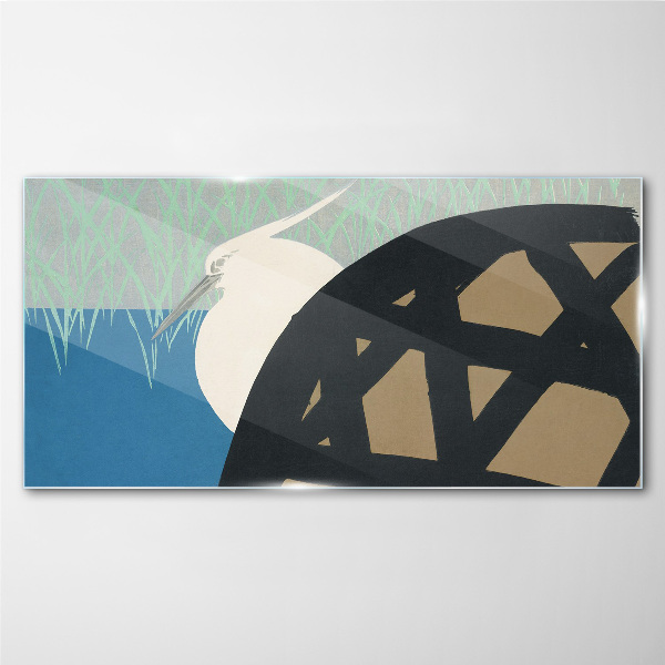Bird in the landscape Wall art on glass