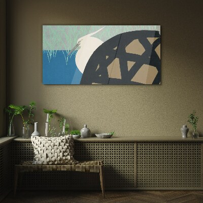 Bird in the landscape Wall art on glass
