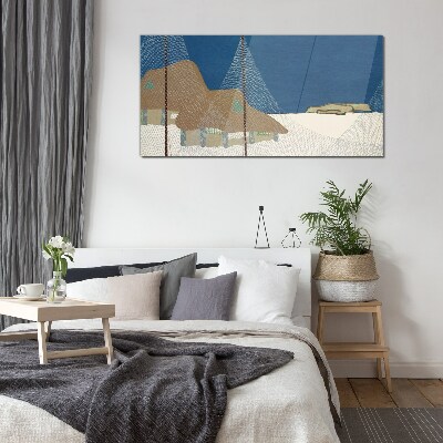 Abstract landscape with mesh Glass art print