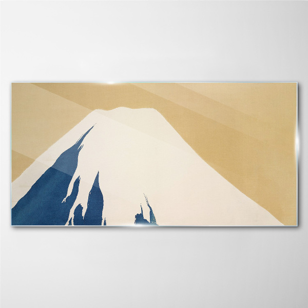 The mountain in blue warmth Wall art on glass