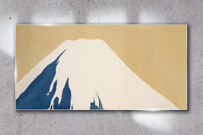 The mountain in blue warmth Wall art on glass