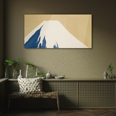 The mountain in blue warmth Wall art on glass