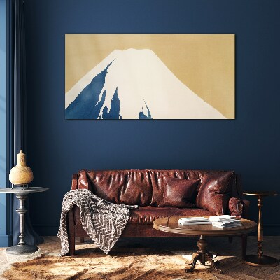 The mountain in blue warmth Wall art on glass