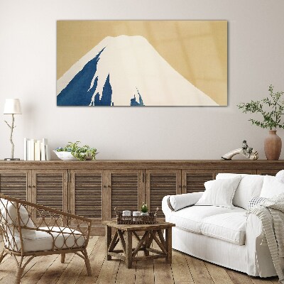 The mountain in blue warmth Wall art on glass