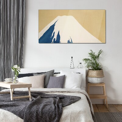 The mountain in blue warmth Wall art on glass