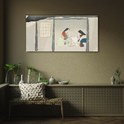Working in a Traditional Japanese Village Wall art on glass