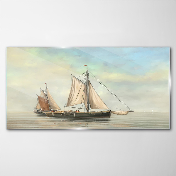 A quiet morning on the water Wall art on glass