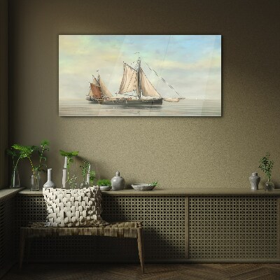 A quiet morning on the water Wall art on glass
