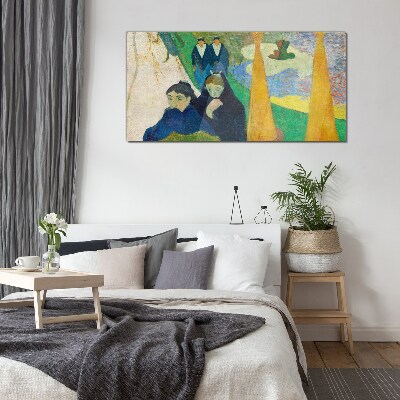 Sadness and reflection in the landscape Glass art print