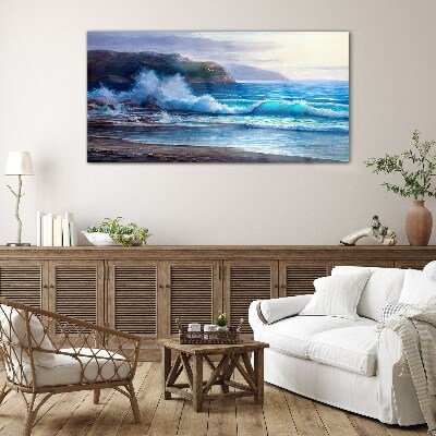 Calm ocean waves Glass art print
