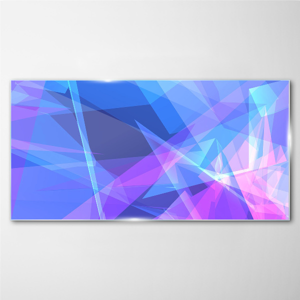 Abstract composition in shades of blue Wall art on glass