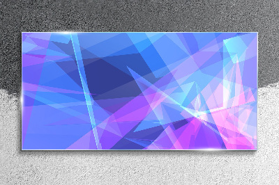 Abstract composition in shades of blue Wall art on glass