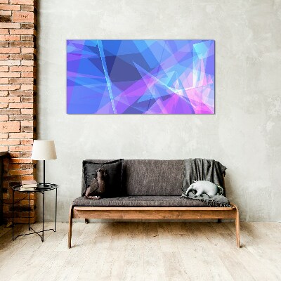 Abstract composition in shades of blue Wall art on glass