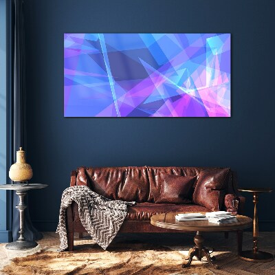 Abstract composition in shades of blue Wall art on glass