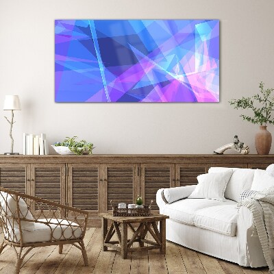 Abstract composition in shades of blue Wall art on glass