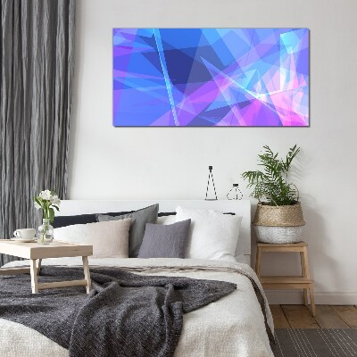 Abstract composition in shades of blue Wall art on glass