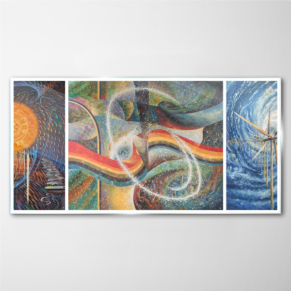Movement and harmony of colors Wall art on glass