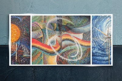 Movement and harmony of colors Wall art on glass
