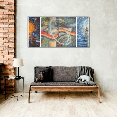 Movement and harmony of colors Wall art on glass