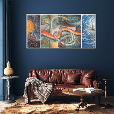 Movement and harmony of colors Wall art on glass