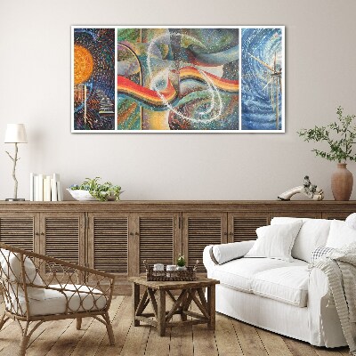 Movement and harmony of colors Wall art on glass