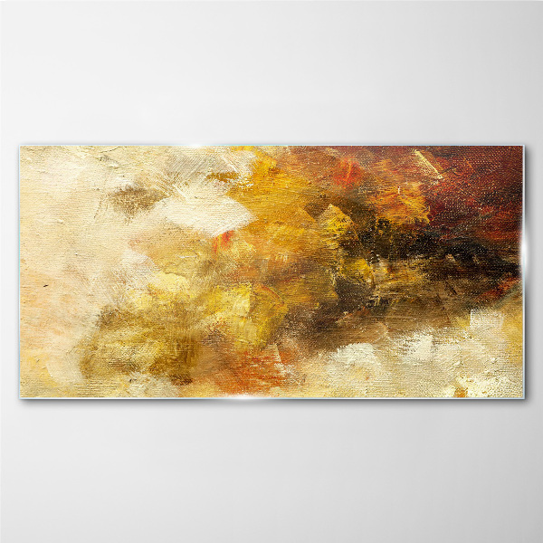 Golden reflections in abstraction Glass art print
