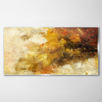Golden reflections in abstraction Glass art print