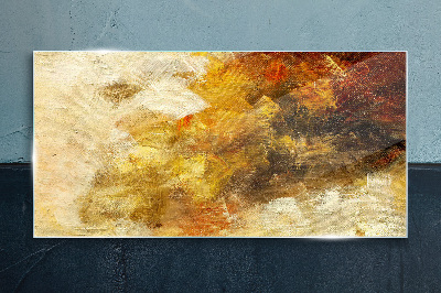 Golden reflections in abstraction Glass art print