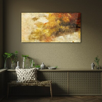Golden reflections in abstraction Glass art print