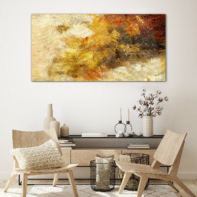 Golden reflections in abstraction Glass art print