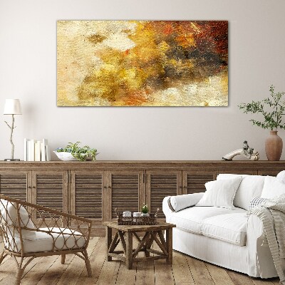 Golden reflections in abstraction Glass art print