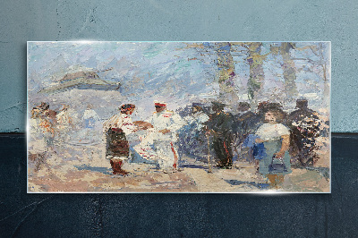 Meeting in the countryside Wall art on glass