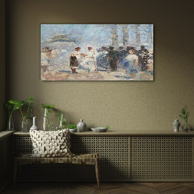 Meeting in the countryside Wall art on glass