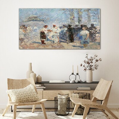 Meeting in the countryside Wall art on glass