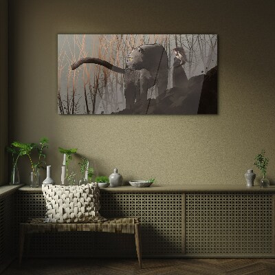 Black Panther and the Mysterious Figure Wall art on glass