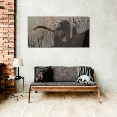 Black Panther and the Mysterious Figure Wall art on glass