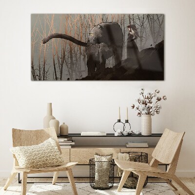 Black Panther and the Mysterious Figure Wall art on glass