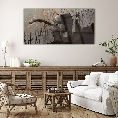 Black Panther and the Mysterious Figure Wall art on glass