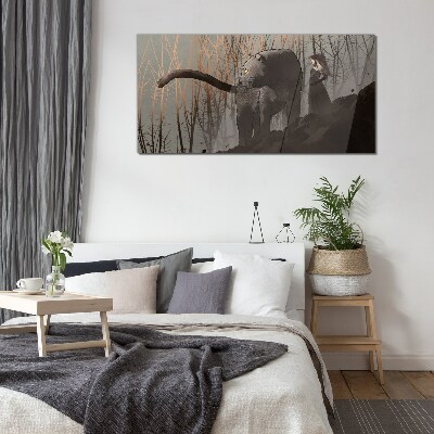 Black Panther and the Mysterious Figure Wall art on glass