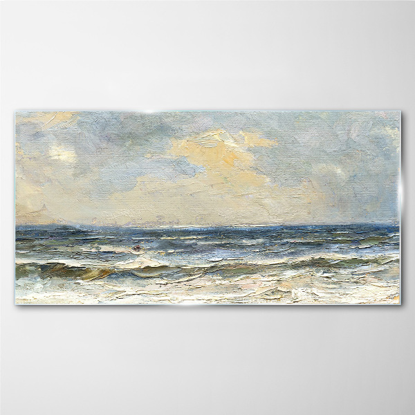 Calm sea on a summer day Glass art print