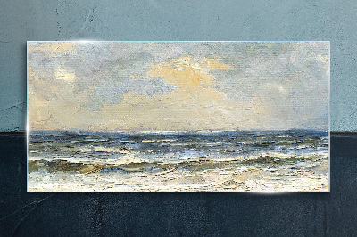 Calm sea on a summer day Glass art print