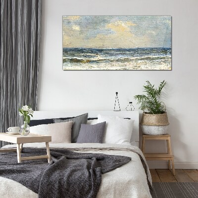 Sea ​​waves sky Glass Wall Art