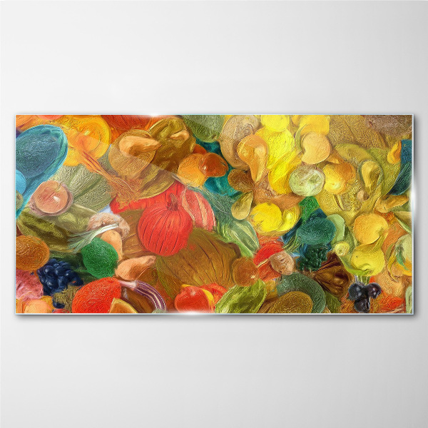 Colorful fruit composition Wall art on glass