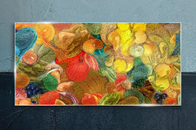 Colorful fruit composition Wall art on glass